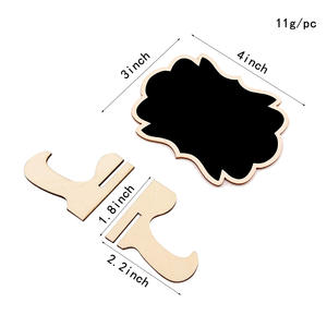 10 Stück kleine Hochzeit Holz Handwerk Menü Zeichen gemalt Tafel Message Board mit Ständer für Dekor - Product Image 6