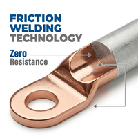 Connecteur de câblage électrique en cuivre et aluminium soudé par friction, série ACL, pureté 99,9 %, pour bornier et transformateur