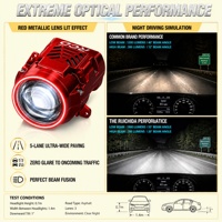 Phare LED Bi-faisceau 72W ultime à optique hyperboloïde, boîtier rouge standard 3,0 pouces, 12V 6000K, prise en charge du logo personnalisé, Nouveau
