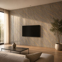 Panel Dinding PVC Lembaran Marmer UV Ukuran 1220*2440*3mm, Kilap Tinggi, Mudah Dipasang, Grosir Langsung Pabrik untuk Dekorasi Interior
