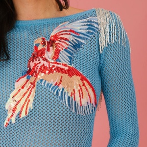Maglione Casual da <span class=keywords><strong>Donna</strong></span> Personalizzato OEM & ODM, Design Jacquard in 100% <span class=keywords><strong>Cotone</strong></span> per Primavera - Product Image 6