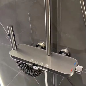 Ensemble de douche <span class=keywords><strong>mural</strong></span> multifonctionnel gris anthracite de haute qualité, à température constante, <span class=keywords><strong>pour</strong></span> la maison, à <span class=keywords><strong>prix</strong></span> abordable, le plus vendu - Product Image 1