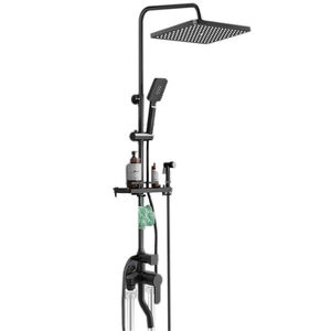 Ensemble de douche mural de luxe moderne noir mat en acier inoxydable avec mitigeur pour <span class=keywords><strong>hôtel</strong></span> et projets - Product Image 6