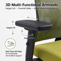 Chaise de bureau ergonomique à dossier haut en maille avec appui-tête, accoudoirs 3D, soutien lombaire adaptatif, chaise de travail pivotante