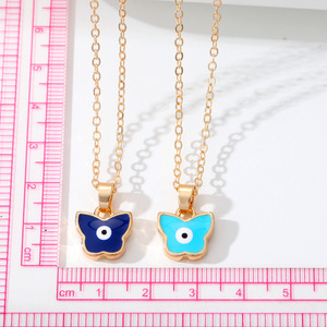 Collana coreana con farfalla eterea, squisito ciondolo a occhio di <span class=keywords><strong>diavolo</strong></span>, accessorio alla moda per maglione, vendita all'ingrosso - Product Image 5