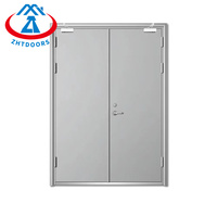ZHTDOORS Vente portes métalliques en acier coupe-feu de sécurité extérieure avec barre anti-panique porte coupe-feu pour villa 60 min EN approuver