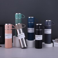 Bouteilles d'eau personnalisées, gobelets isothermes en acier inoxydable, ensemble de 3 tasses, coffret cadeau, chaud et froid