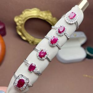 Luxury Classic Oval Cut Natural <strong>Ruby</strong> 925 Sterling Silver Wedding Party Rings for Women - Product Image 3