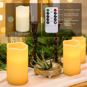 Velas LED Oshine de Cera Real para Decoración de Bodas y Hogar, Funcionan con Pilas, con Llama Parpadeante, sin Llama Real, Tipo Pilar - Product Image 5