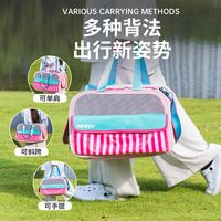 Sac de transport rayé pour animaux de compagnie, sac à main respirant en maille pour chat, sac de transport pour chien, sac à bandoulière pour animaux de compagnie, sac de transport extérieur pour chat