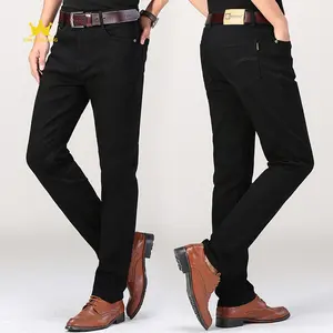 Calça chino estilo business de perna alta e reta para homens, versão do acabamento reto e fino