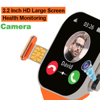 Montre intelligente SM401 avec 2 bracelets, écran HD de 2,2 pouces, surveillance de la santé, batterie de grande capacité de 450 mAh, appels Bluetooth, fonction carte SIM 2G