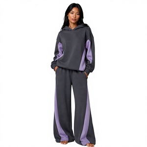 Conjunto Deportivo de 2 Piezas para Mujer, Personalizado con Logotipo OEM, Informal de Invierno, 100% Algodón Ecológico, Sudadera con Capucha Extra Grande y Pantalones Deportivos - Product Image 1