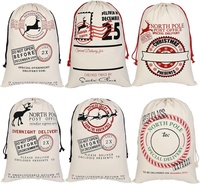 Grand sac cadeau réutilisable en toile avec cordon de serrage, sac de rangement personnalisé, sac du Père Noël, sacs de Noël, cadeaux, faveurs de fête