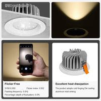 ALLWAY - Installation facile - Luminaire LED encastré rond en aluminium pour intérieur, maison, hôtel, projet - Étanche IP54 - SKD - Usage commercial
