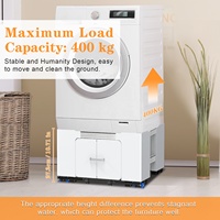 Support de machine à laver à chargement frontal avec roulettes, piédestal de lavage, rehausseur de machine à laver avec tiroir
