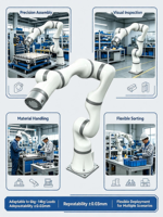 Bras de robot collaboratif à 6 axes A2CA-610, charge lourde, construction en alliage d'aluminium, servo 160W DC48V, rayon d'action de 761,5 mm, PLC ZY