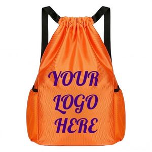 Sac de sport en polyester personnalisé pour football et basketball, grande capacité, haute qualité, promotionnel, avec cordon de serrage réglable pour activités de plein air - Product Image 1