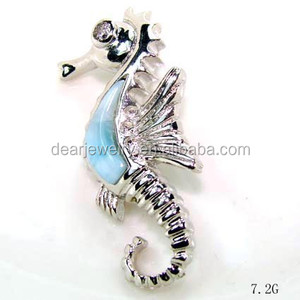 2019 Newest 925 Silver Pendant Palm Tree Natural <strong>Larimar</strong> <strong>Jewelry</strong> - Product Image 3