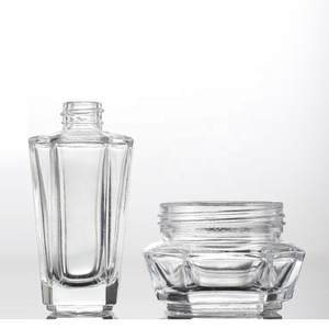 De alta calidad de lujo envase de vidrio cosmético conjunto tarro de crema botella de vidrio de la loción - Product Image 2
