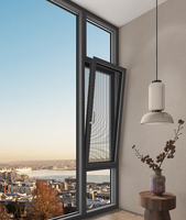 Ventana Oscilobatiente de PVC Estándar Europeo, Resistente a la Intemperie y Energéticamente Eficiente para Edificios de Baja Altura