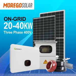 Moregosolar Solar Energy Home System 40KW 30KW 20KW On Grid Solar System For House With Growatt Solar Inverter