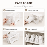Organisateur de chaussures gain de place, empileur de chaussures double couche en plastique pour placard, chambre, entrée, rangement domestique, usage en gros