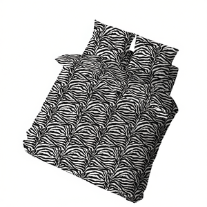 Juego de Funda de Edredón 100% Algodón Diseño ZEBRATO 200x200cm Tamaño Individual Italiano - Product Image 3