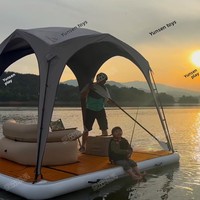 Tente de camping aquatique, auvent pare-soleil, radeau gonflable, lit flottant, plateforme de pêche extérieure en EVA, non standard