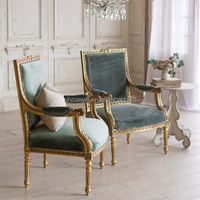Fauteuil Chesterfield d'appoint en bois massif de haute qualité, avec dossier en tissu velours et coussin en éponge, idéal pour les salons et les hôtels
