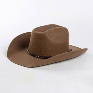 Wholesale Rolled Brim Fedora Hats 100% Wool Sombreros Vaqueros Men and Women Felt Cowboy Western Hat - Product Image 3