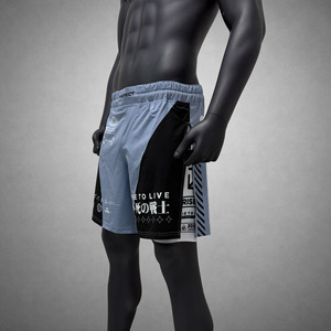Shorts d'entraînement MMA à fente haute, construction double couche, soutien interne intégré, ceinture anti-transpiration avec cordon de serrage - Product Image 4