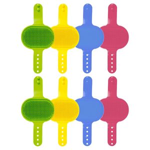 Fast Delivery Hand-held Rubber <b>Pet</b> Shedding <b>Bath</b> Brush Cat Washing Hair Dog Grooming Shampoo Brush with Adjustable Strap - Product Image 1