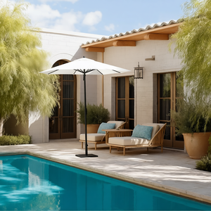 Parasol pliable moderne en aluminium de 2 m, étanche, avec corde, pour cuisine, entrepôt, patio, jardin, cour, plage DC-UM- - Product Image 1