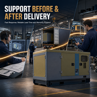 Groupe électrogène diesel industriel 50kW 100kW 200kW silencieux avec contrôleur ATS 220/380V, refroidissement par eau, ATS