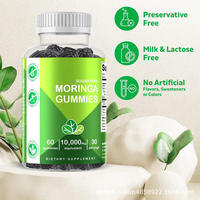 Gomitas de Moringa OEM de Marca Privada, Extracto de 10000mg, Veganas, Sin Azúcar, Halal, para Belleza y Adelgazamiento, Mezcla de Dulces Naturales a Base de Plantas