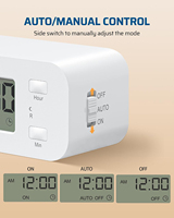 Stop Kontak Timer Lampu Digital 24 Jam 1 Soket Terpolarisasi 125V 15A 1000W Stop Kontak Dinding Timer Dalam Ruangan untuk Lampu WIFI Timer yang Dapat Dikustomisasi