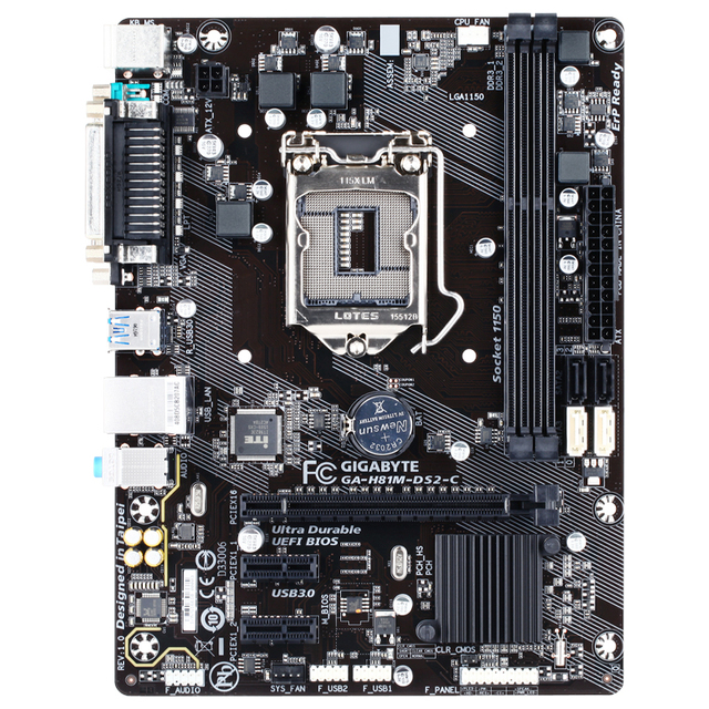 GIGABYTE H81M DS2 C Used Gaming Motherboard with LGA 1150 Socket Supports Intel 4th Generation Core Processors