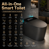 Toilette intelligente entièrement automatique à jet de siphon, couvercle à ouverture automatique, bidet chauffant avec rotation à 360° °   Bouclier en mousse pour la maison et l'hôtel