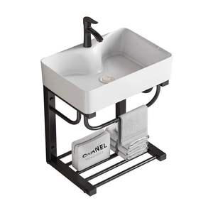 Combinación de mueble de baño, <span class=keywords><strong>lavabo</strong></span> pequeño, <span class=keywords><strong>lavabo</strong></span> integrado de cerámica, baño doméstico sencillo - Product Image 2