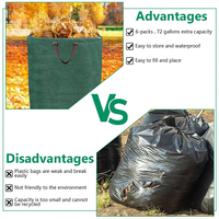 Large gamme d'applications sac de déchets de feuilles de pelouse de jardin réutilisable pliable