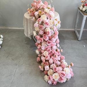 ผ้าปูโต๊ะดอกไม้ประดิษฐ์สีแดงสำหรับงานแต่งงาน รุ่น W-FR001 ของตกแต่งห้องโถงสำหรับงานปาร์ตี้และงานอีเว้นท์ - Product Image 5