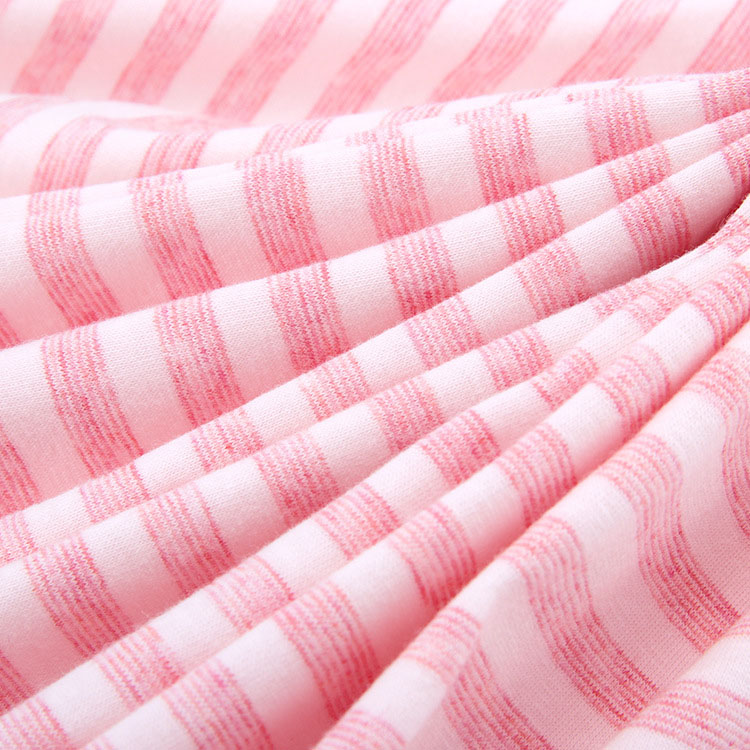 Popular antistatic yarn dyed pastel organic cotton spandex stripes jersey with stretch for home textile