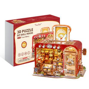 Tonecheer Promotion : Maison de poupée miniature en bois 3D à construire soi-même, thème boulangerie, avec insert photo, pour modélisme et cadeaux - Product Image 1
