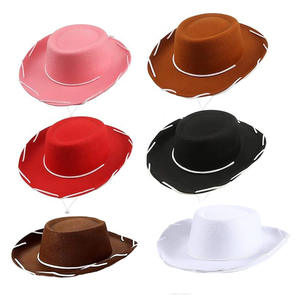 Chapeau de <span class=keywords><strong>cowboy</strong></span> vintage unisexe réglable pour adultes, marron rouge, 100% polyester, quatre saisons, voyage en plein air, décontracté, casquette en denim western - Product Image 1