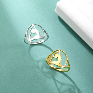 2025 nuovo nello Yoga donne anello in lega anelli da dito moda Fitness sport gioielli amici regalo di compleanno all'ingrosso - Product Image 2