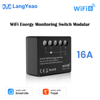 Interrupteur intelligent WiFi 6 LangYeao avec surveillance de l'énergie, modulaire DIY, module compteur de puissance Tuya 16A pour Home Assistant, charge 3840W