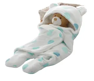 Tùy Chỉnh Mùa Đông Mềm Toddler Sleepsack Hoodie Flannel Fleece Chăn Giường