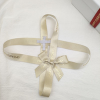 Ruban de luxe personnalisé avec logo imprimé, nœud d'emballage, bande élastique, sangle croisée écologique pour la décoration de boîtes cadeaux de Noël