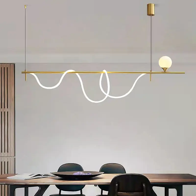 Modern Minimalist Nordic Creative Bar Counter Led Dining Room Chandeliers Large Pendant Lamps